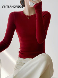 Slim Fit Versatile Knitted Sweater Red