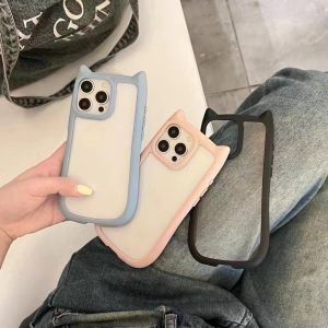 Ốp Lưng iPhone Hình Tai Mèo 3D Trong Suốt Bảo Vệ Cho iPhone 16 pro Max 17 Pm 13 12 11 Chống Rơi Thời Trang Phổ Biến Cho Cặp Đôi