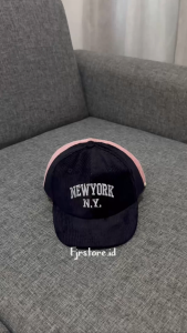 Topi baseball anak Laki laki dan Perempuan Bahan corduroy motif newyork | usia 6 bulan - 4 Tahun