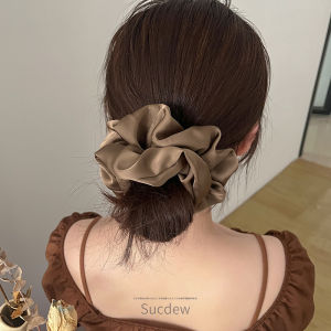 ยางรัดผมผ้าซาตินระดับไฮเอนด์สำหรับผู้หญิง รัดผมทรงหมุนเวียน ประดับผม แฟชั่น ดีไซน์เก๋ไก๋ รัดผม หางหนู