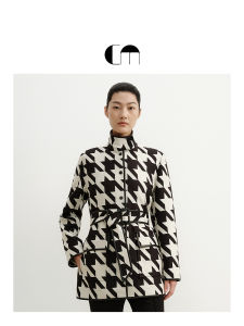Houndstooth Wool Safari Jacket