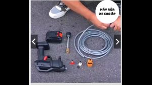 Máy rửa xe tạo bọt tuyết cầm tay máy xịt tăng áp đa năng nhiều vòi