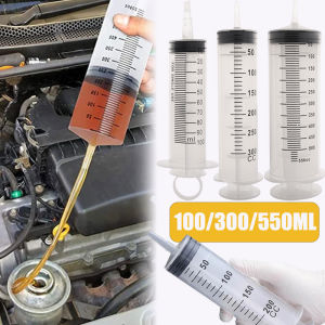 100/300/550ml Large Capacity Oil Pump Barrel Transparent Reusable Vacuum Oil Pump with 1m Hose Universal Car Oil Pump Barrel