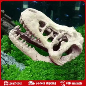 Resin Dragon Aquarium/Terrarium Decoration Crocodile Skull For Fish Tank Resin Ornament Decorate Your Aquarium Home Decor Easter Island Dinosaur Fossil Stone Statue Resin Ornament Fish Tank Aquarium Decoration Gnome Reptile Tank Artificial Home Decor
