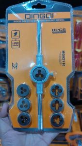 DINGQI Die Set Alloy Steel 8Pcs Metric Mata Die Set MG02118