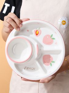 Creative Ceramic Plate Underglaze Color Partition Plate Children Partition Plate Fat Reduction Plate Breakfast Plate