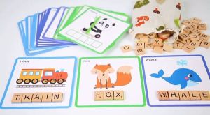 [SG LOCAL] 3in1 Educational Learning 100 English Spelling Letters Block with Pictures Montessori (Scrabble too!)
