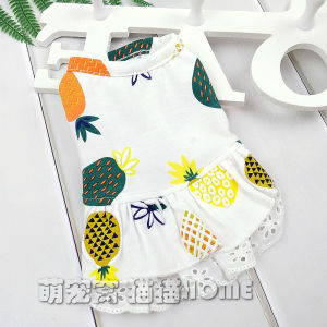Pineapple Couple Teddy Clothes Thin Summer Clothing Pet Spring Summer Dog Skirt Cat Small Size Dogs Bichon
