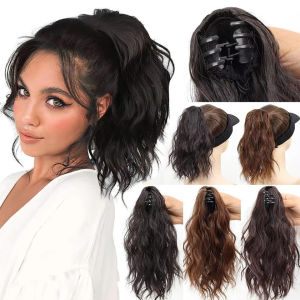 Tóc Giả Đuôi Ngựa Xoăn Ngắn Bằng Sợi Tổng Hợp Kẹp Càng Cua Chất Liệu Sợi Chịu Nhiệt Cao Dành Làm Quà Tặng Halloween Và Giáng Sinh