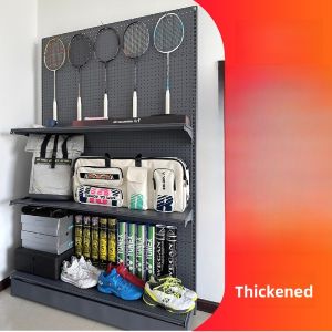 Multi-Functional Steel Mobile Phone Accessory Display Rack Hole Board Storage Shelf Badminton Racket Fishing Gear Sock Hook