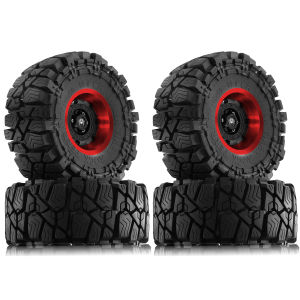 Bộ Lốp Cao Su RED SPIDER 4 Chiếc 115x50mm 1.9 RC Với Bộ Bánh Xe Kim Loại Bên Trong Màu Đỏ Dành Cho Xe Tải Leo Núi RC 1/10 - Lốp Địa Hình