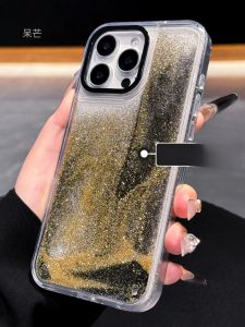 DAIMANG | 17 liquid quicksand transparent glitter suitable for iphone16pro mobile phone case Apple 18 fruit 15proMax new 14plus Internet celebrity sense 13 all-inclusive anti-fall protective cover the ugliest Korean p