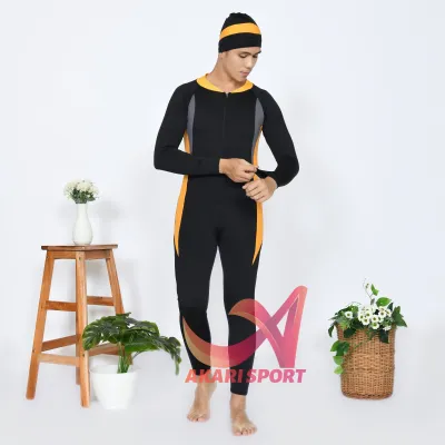 BAJU RENANG DEWASA SELAM PRIA WANITA PANJANG FREE TOPI SPANDEK PREMIUM