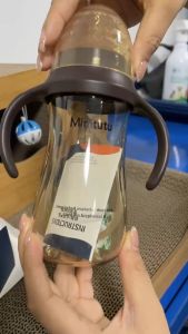 Minitutu Tritan Wide Neck Feeding Bottle for Baby 240ml/300ml Nano Silver Anti-Colic suitable for babies over 6+ months