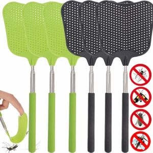 ไม้ลิ้นมังกรไม้ตีแมลงแบบยืดได้ป้องกันแมลงศัตรูพืชปรับได้จับยาวกำจัดแมลงไม้ตียุงหดได้