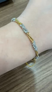 Poh Heng Jewellery 22K Twisted Bead Bracelet in Yellow White Gold[Price By Weight]