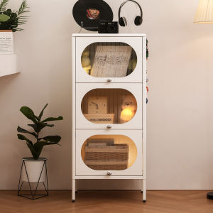 Tall Spacious Round Corner Storage Cabinet