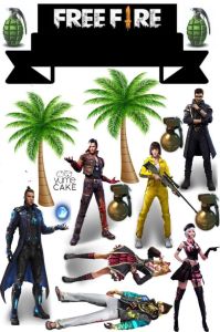 Topper Free Fire hiasan kue ulang tahun