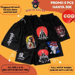 Promo Boxer 50 Ribu Dapat 5 Pcs Celana Pendek Kolor Dalaman Pria Wanita Karakter Anime Japan Untuk Voli Basket Olahraga Sport Santai Tidur Rebahan molette