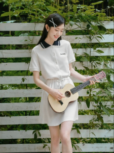 SEIFINI | College Style Embroidered Polo Neck Dress