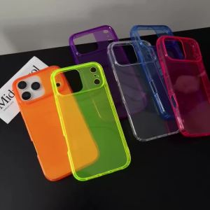 Neon Fluorescent Color Phone Case For iPhone 18 17 Air 16 E 15 14 13 12 11 Pro Max XS X R 7 8 Plus Soft TPU Silicone Clear Cover