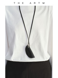 Leather Half-round Bag Necklace