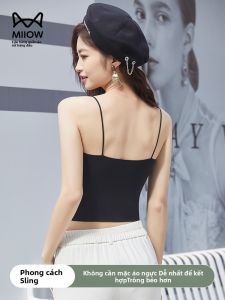 MiiOW | Áo ba lỗ ren đen Ice Silk MiiOW Cat Lady Áo ba lỗ mùa hè cho nữ Áo ba lỗ mặc ngoài trời Áo ngực hở lưng Áo ngực gợi cảm