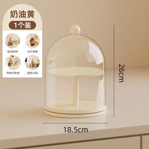 Acrylic Rotating Display Stand Toy Figure Storage Organizer Bubble Wrap Dust Cover Desktop Decoration Cylinder Shaped Holder