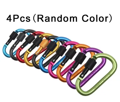 4Pcs Carabiner Travel Kit Camping Equipment Alloy Aluminum Survival Gear Camp Mountaineering Hook Outdoor Carabiner GYH