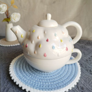 Creative Teapot Sets Foreign Trade Ceramics British Afternoon Teapot Retro Embossed Gold Drawing Coffee Pot One Pot One Cup For Home
