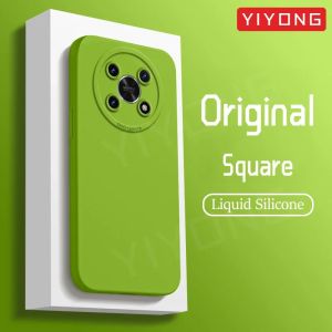 For HonorX9 5G Case YIYONG Square Liquid Silicone Soft Cover For Huawei Honor X9d X9c X9 5G HonorX9c HonorX9d Global Phone Cases