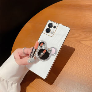 เคสโทรศัพท์ Phone Case Infinix GT 20 Pro Infinix GT20 Pro 5G เคสโทรศัพท์ การ์ตูนน่ารักใหม่แฟชั่นซิลิโคนป้องกันการตกพร้อมที่ยึดกระจกแต่งหน้าพลอยเทียมเงา Cover 2024