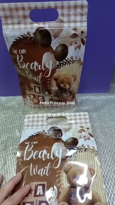 50pcs Teddy Bear Theme Plastic Candy Bags Ziplock Pouch LootBag Birthday baby Shower wedding Party souvenirs