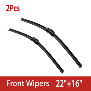 U-Shaped Boneless Wiper Blades 22"+16" for Opel Vauxhall Agila B 2007-2014 High Definition Quiet Rubber Wipers
