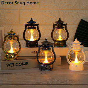 【Free Shipping】Vintage LED Bulb Night Light Portable Bedroom Bedside Light Included Battery Home Decor Decoration Retro Small Oil Lamp