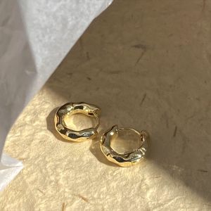 Commuters Versatile Minimalist Design High-end Sense of Metal Texture Simple Small Circle Temperament Ear Studs Earrings