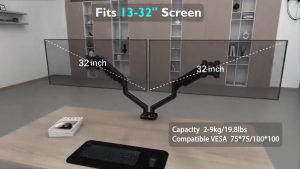 SG Monitor Stand Dual Monitor Arm Monitor Bracket Support Up to 10 KG and 17-34 inch Monitor