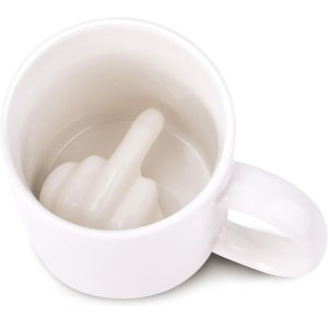 Middle Ceramic Mug Finger Cup Coffee Mug 3D Funny Women Men Water Tea Cup with Handle for Party April Fools Day Christmas Gift