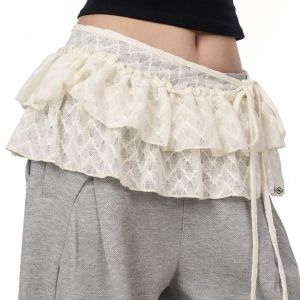 IELGY Lace fungus edge short style fart curtain for women