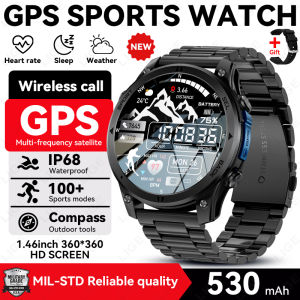 LIGE | GPS Smart Watch Satellite Navigation 530mAh Big Battery 1.46" HD Screen 100+ Sport Mode IP68 Waterproof Compass Android iOS