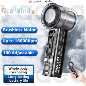 2025 NEW Handheld Fan Portable Bladeless Mini Fan LED Display Recharable 100 Level Adjustment With Strong Wind Cooler in summer