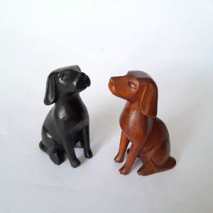 Kerajinan patung Kelinci Anjing 10cm ukiran kayu bali
