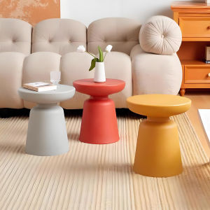 MU FENG ZHI NAN | Mini Simple Style Cream-colored Round Side Table