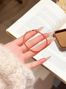 Handwoven Red String Bracelet with Gold Beads Stainless Steel Lucky Charm Adjustable Chain Good Fortune Protection Amulet Gift Jewelry For Women