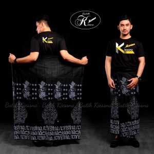 SARUNG BATIK KAWUNG MOTIF GUNUNGAN WAYANG WARNA HITAM SARUNG SANTRI MURAH GUS AZMI