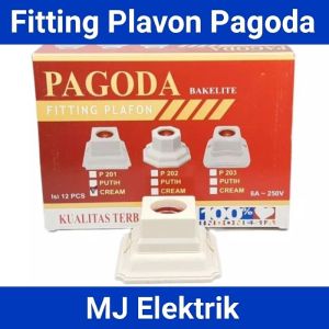FITTING PLAFON Segi 4 Pagoda / Amasco ( Paket 2 Pcs ) MJ Elektric