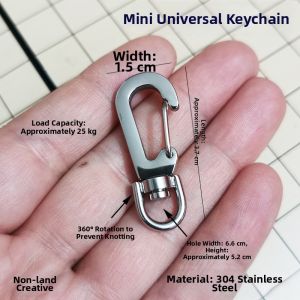 Handmade Pure Titanium Alloy Capsule Keychain Creative Gift Rotating Universal Joint 304 Stainless Steel Linking Key Holder