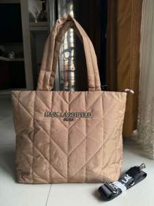 Karl Lagerfeld premium copy Voyage Nylon Quilted Shoulder tote bag with tag #