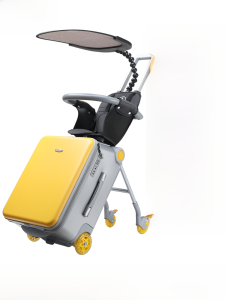 Lazy Parent Childrens Suitcase Rideable Pullman Bag Kids Travel Check-In Durable ABS+PC Material Zipper Closure Wheels