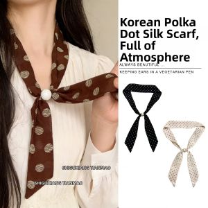 Coffee-colored Polka Dot Scarf